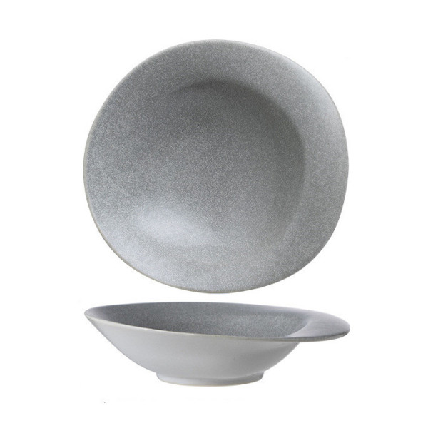 Pebble Series deep ceramic plate, 8.07 in