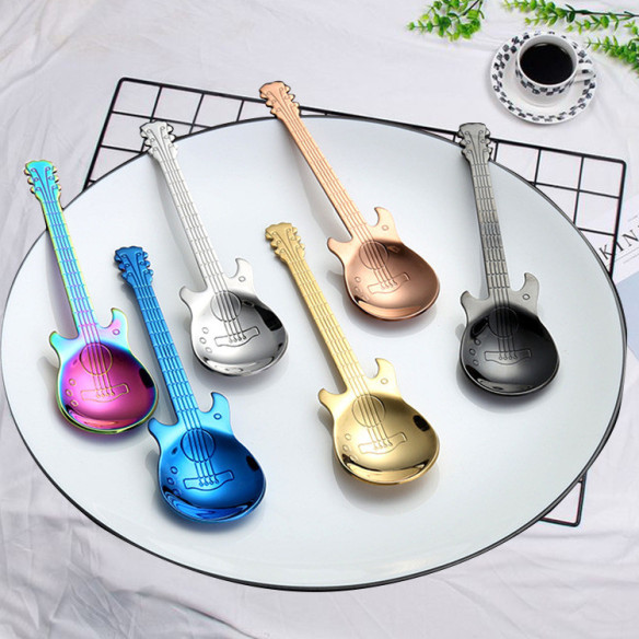 Guitar shaped coffee spoon, 4.72 in