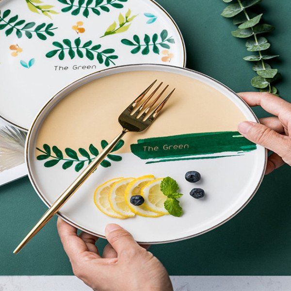 The Green style 2 ceramic plate, 8 in