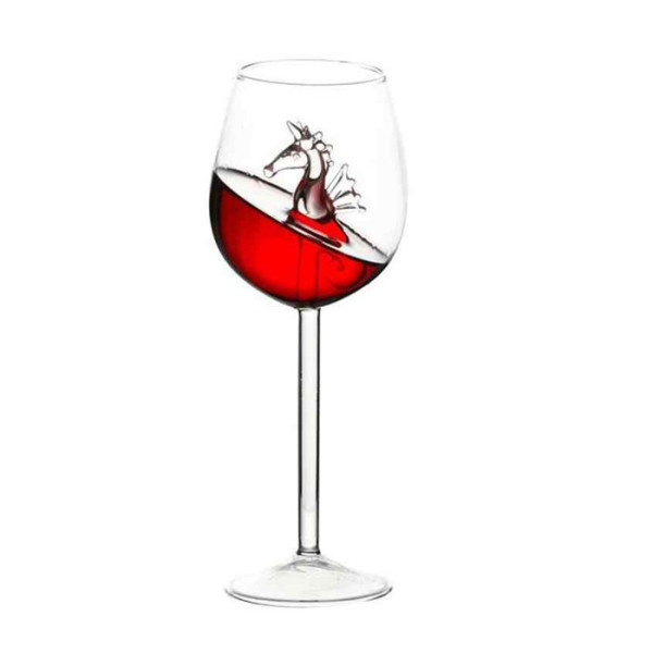 Morena Sea Horse wine glass, 8.27x2.36 in