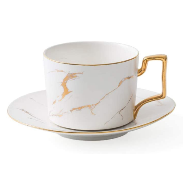 Irham White ceramic cup, 2.56x3.23 in
