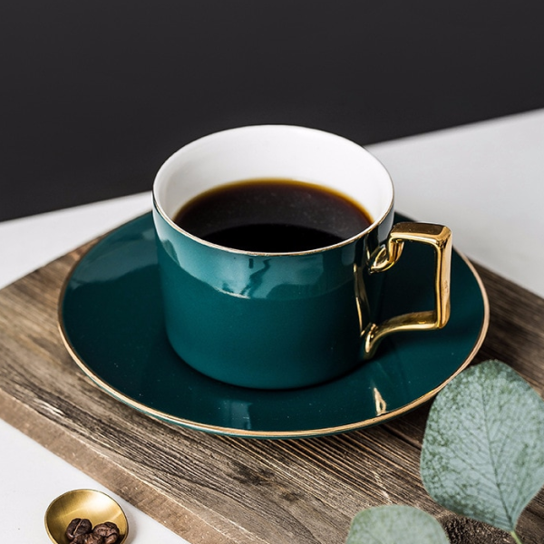 Irham Green ceramic cup, 2.56x3.23 in