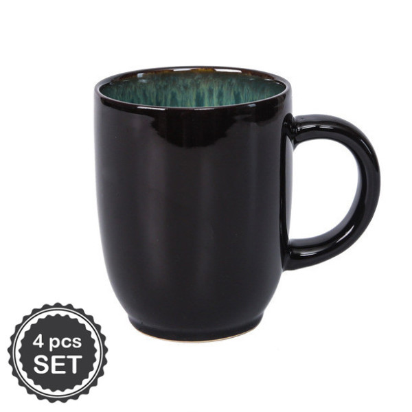 Folkor ceramic mugs set, 4 pcs