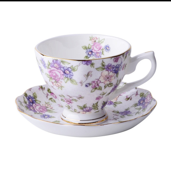 Lorane Garden bone china cup and saucer set, 2.83x3.54 in