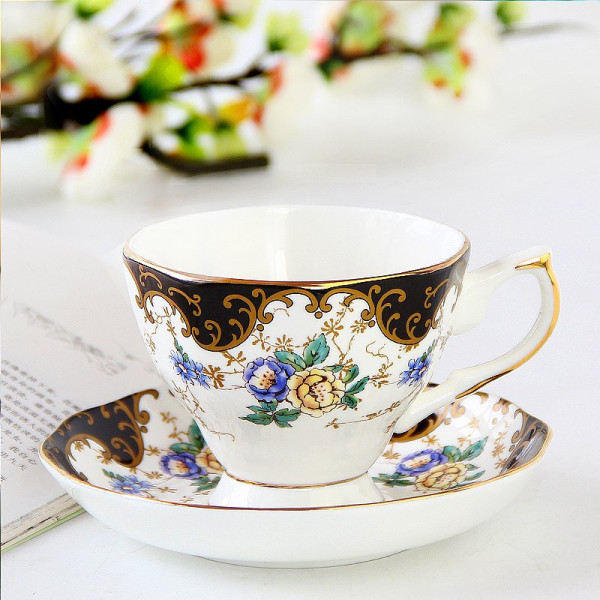 Lorane Queen bone china cup and saucer set, 2.83x3.54 in