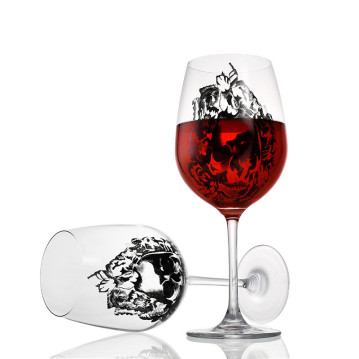 Skull wine glass, 9.25x2.95 in 2