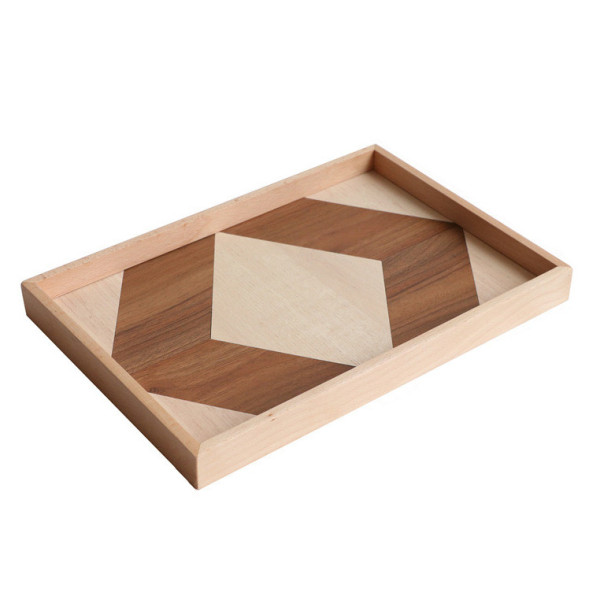 Strixxa rectangular wooden tray, 8.86x13.19 in