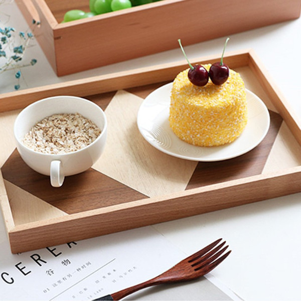 Strixxa rectangular wooden tray,...