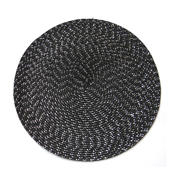 Yonny B&W woven round placemat, 14.96 in