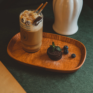 Kersy oval wooden tray,...