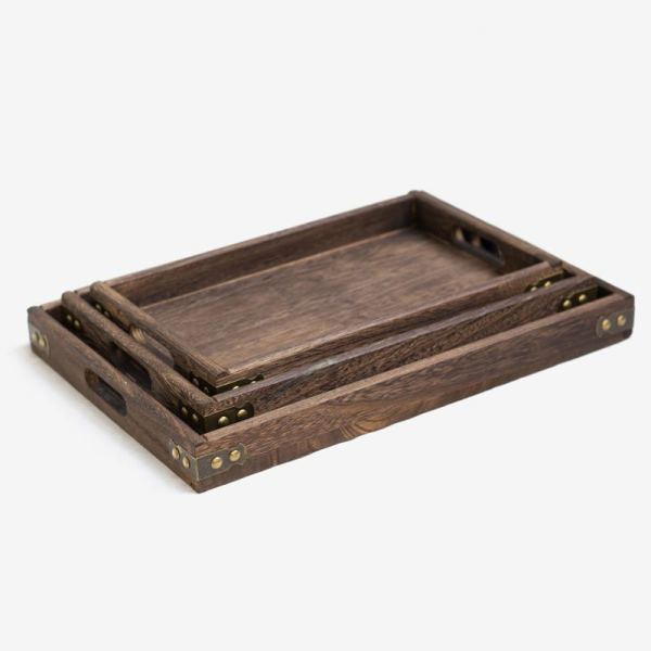 Anhoy small wooden tray, 12.6x7.87 in