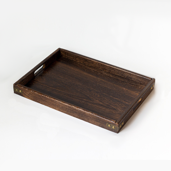 Anhoy medium wooden tray, 14.17x9.75 in