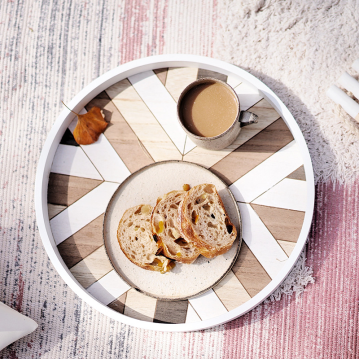 Yorgen round wooden tray,...