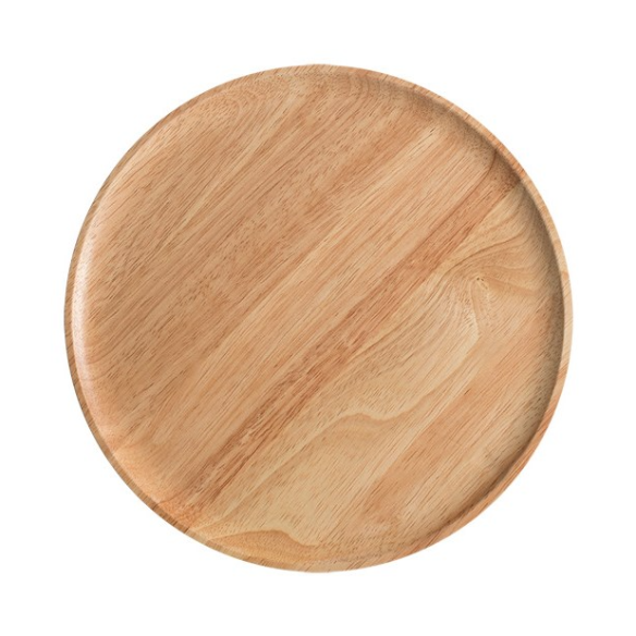 Miroon Rubberwood large round tray, 10.04 in