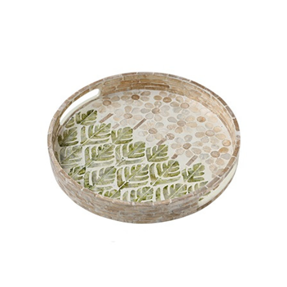 Gudmund round wooden tray, 11.81 in