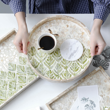 Gudmund round wooden tray,... 2