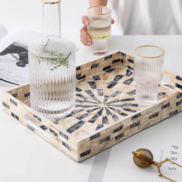 Abelle Mosaic rectangular wooden...