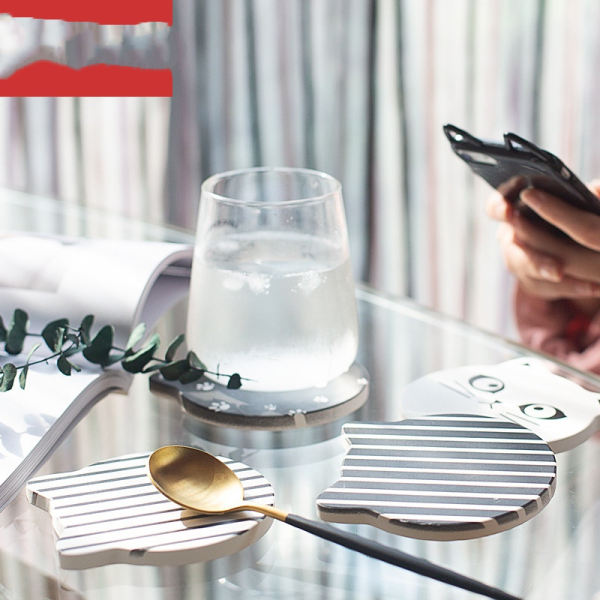 Gatto Stripes coaster, 4.09x4.06 in Gatto Stripes coaster, 4.09x4.06 in