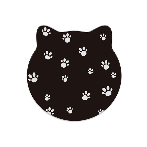 Gatto Spoors black coaster, 4.09x4.06 in