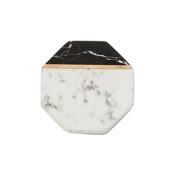 Krister octagonal ceramic coaster, 3.54 in