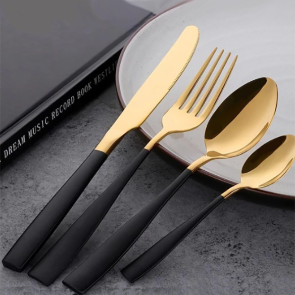 Lugo Gold 4 pcs flatware set, stainless steel