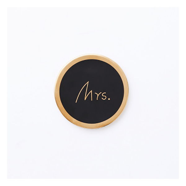 Mrs.Black round ceramic coaster, 3.86 in