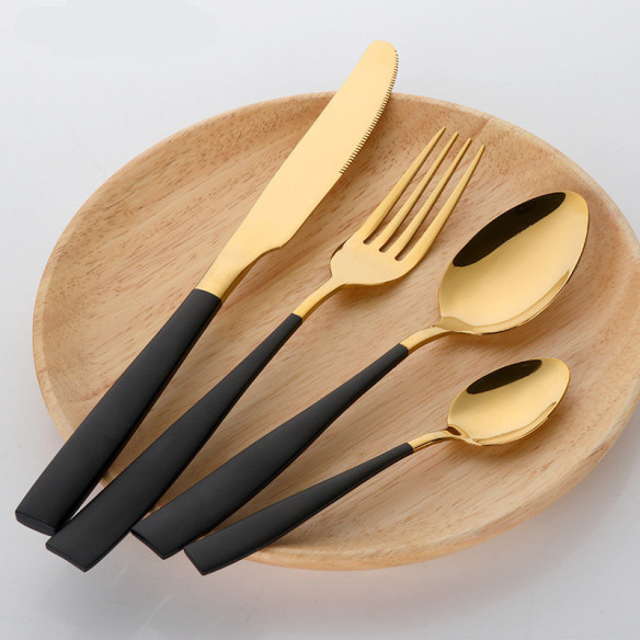 Lugo Gold 4 pcs flatware set, stainless steel