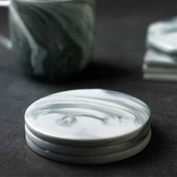 Imvi round ceramic coaster, 3.86 in