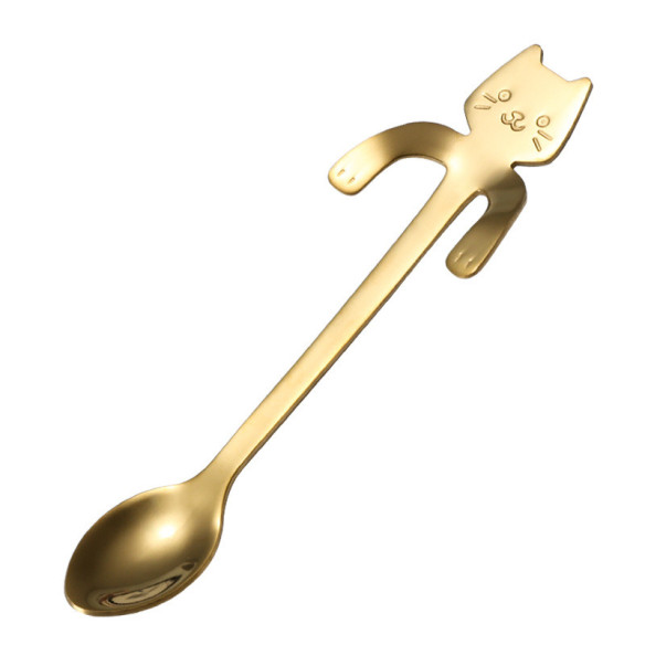 Pretty Kitty stainless steel coffee spoon, 4.53 in