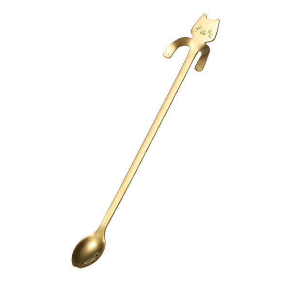 Pretty Kitty stainless steel coffee spoon, 7.83 in