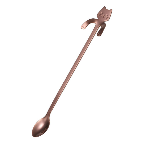 Pretty Kitty stainless steel coffee spoon, 7.83 in