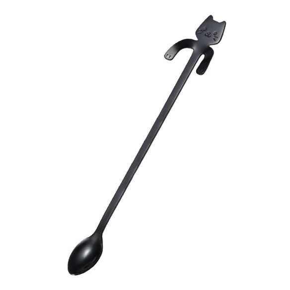 Pretty Kitty stainless steel coffee spoon, 7.83 in