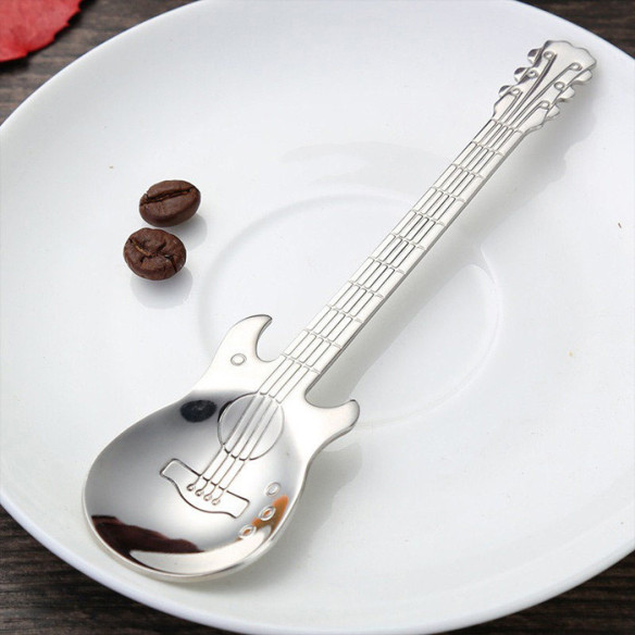 Guitar shaped coffee spoon, 4.72 in