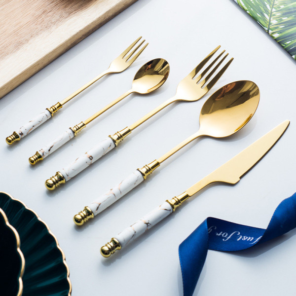 Marble Deluxe 5 pcs flatware set, stainless steel