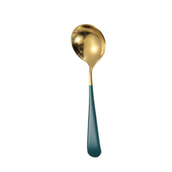 Daisy Gold stainless steel dessert spoon, 6.1 in
