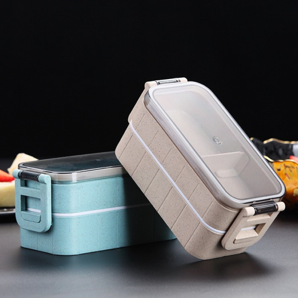 Ekko 2-tier wheat straw lunch box