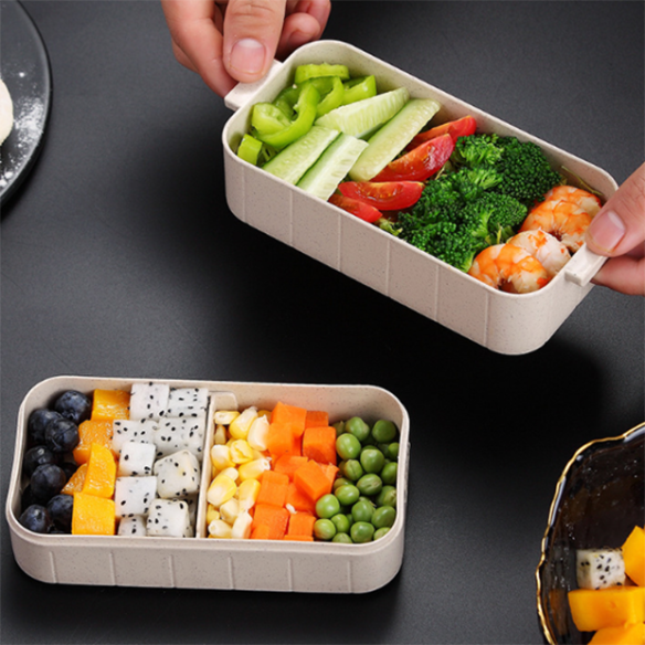 Ekko 2-tier wheat straw lunch box