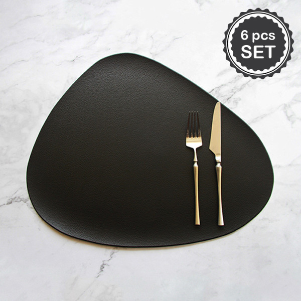Lette PU-leather placemats set, 6 pcs