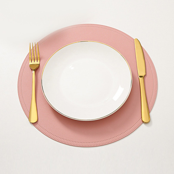Veller PU-leather round placemat, 13 in