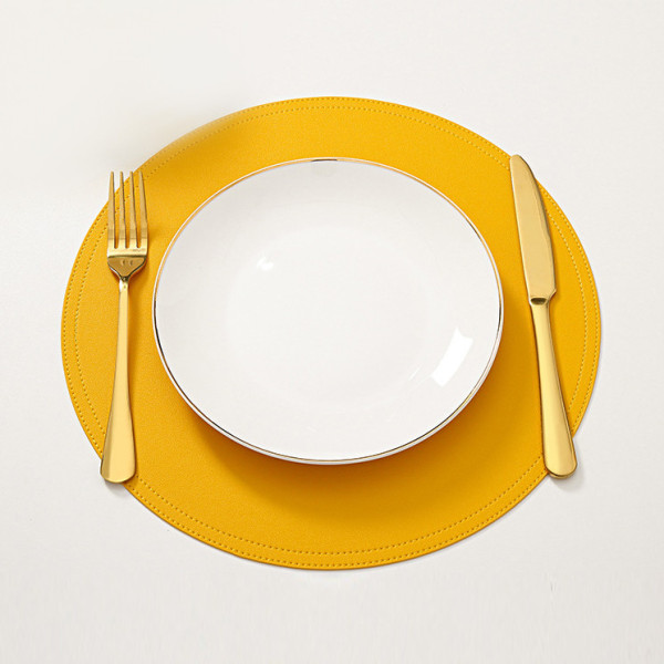 Veller PU-leather round placemat, 13 in