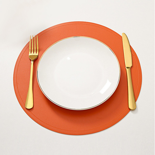 Veller PU-leather round placemat, 13 in