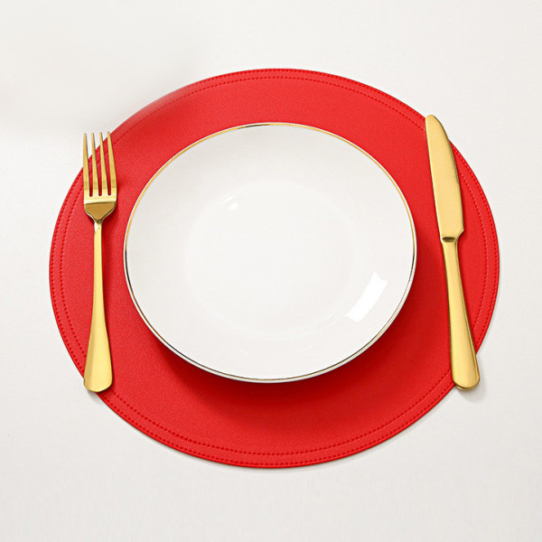 Veller PU-leather round placemat, 13 in