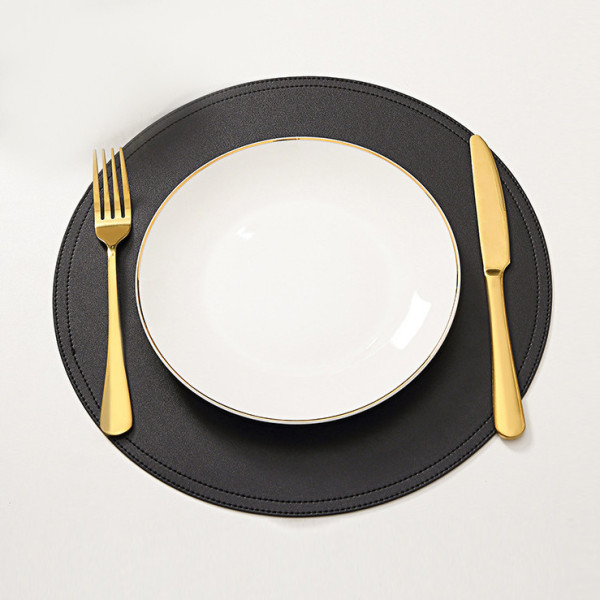 Veller PU-leather round placemat, 13 in