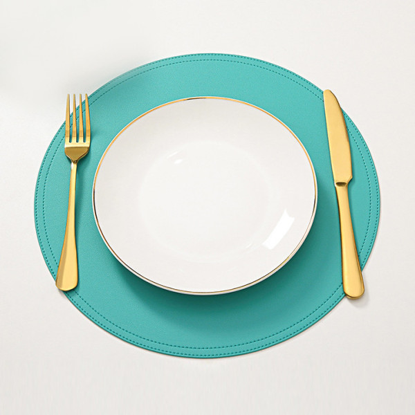 Veller PU-leather round placemat, 13 in