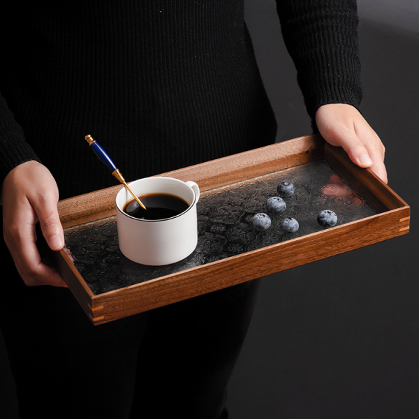 Milena rectangular glass tray,...