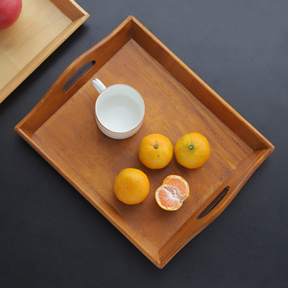Landom rectangular wooden tray, 12.13x10.16 in