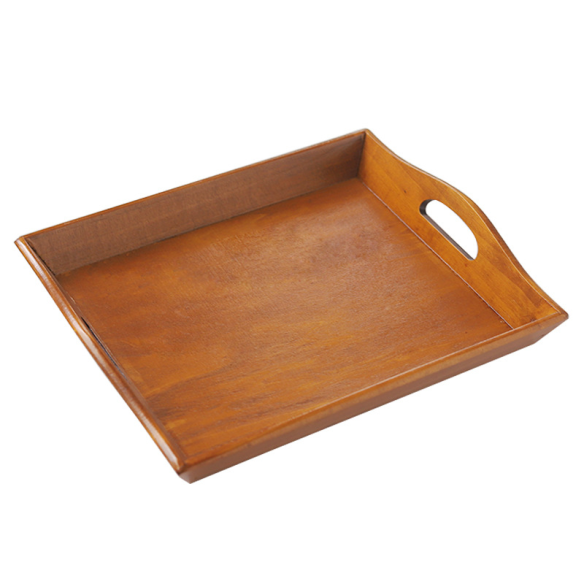 Landom rectangular wooden tray, 12.13x10.16 in