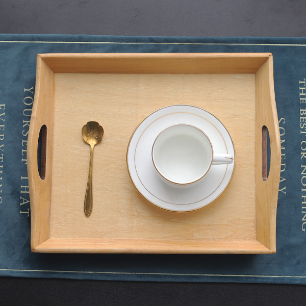 Landom rectangular wooden tray, 12.13x10.16 in