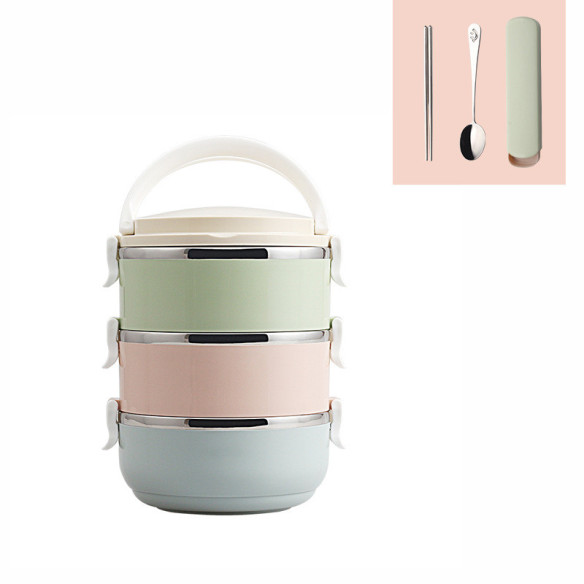 Pastellite 3-tier stainless steel lunch box