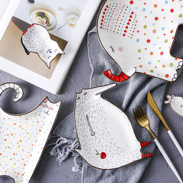 Keiki Sleeping Rat ceramic plate,...